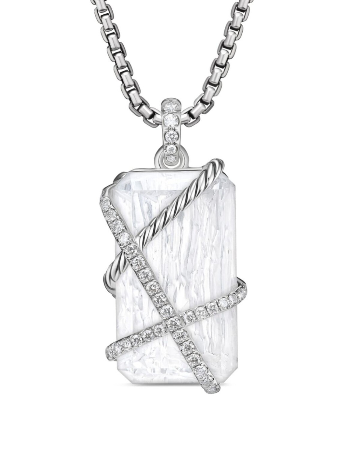 

Серебряный амулет Cable Wrap с бриллиантами David Yurman, белый