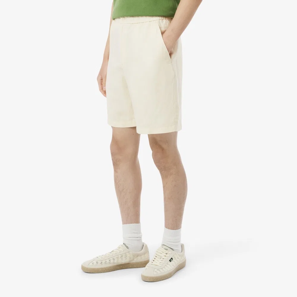 Мужские шорты на резинке из льняной смеси айвори от Lacoste — фото 2