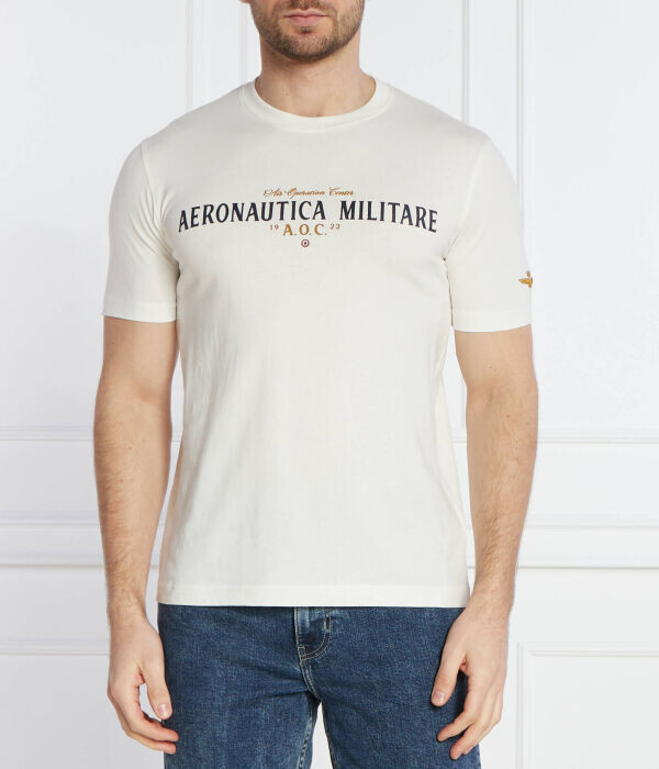 

Футболка мужская Aeronautica Militare с логотипом бренда на груди, белый