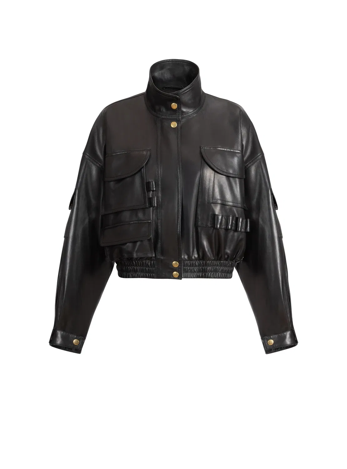 Бомбер из овечьей кожи Balmain, черный