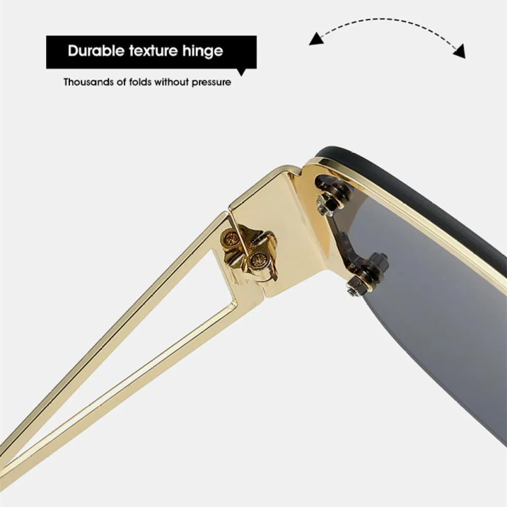 

Солнцезащитные очки большого размера без оправы квадратной формы 2027 года для женщин, ретро-солнцезащитные очки в полуободковой оправе для мужчин MTZJH, C1