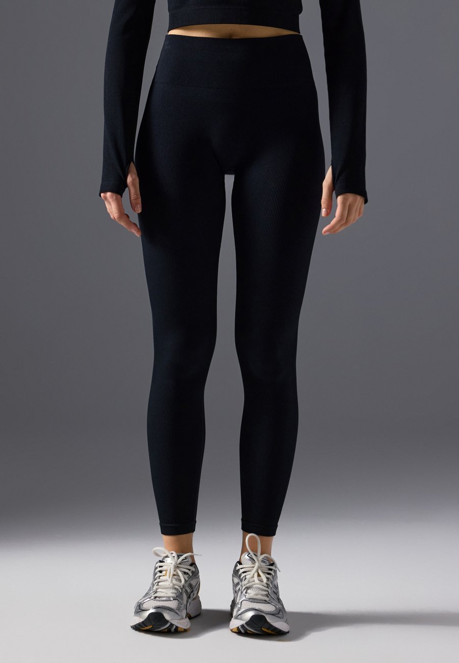 

Леггинсы Even&Odd active FULL LENGTH HIGH RISE FINE RIB SEAMLESS LEGGINGS, Black