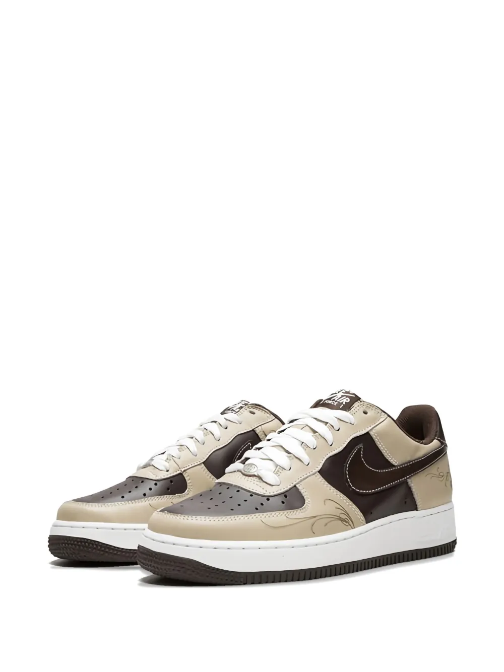 Вышитые кожаные кроссовки Air Force 1 Nike, коричневый — фото 2