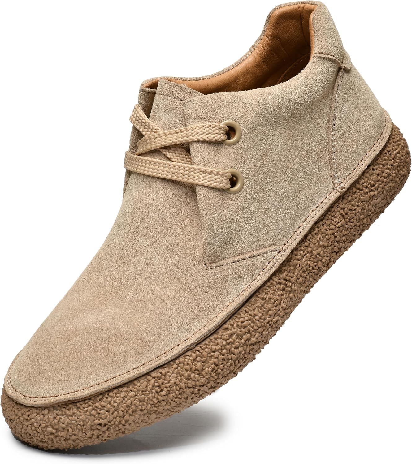 

Мужские ботинки JIONS Ankle Desert Chukka с шнуровкой из замши и кожи, с круглым носком и платформой, хаки