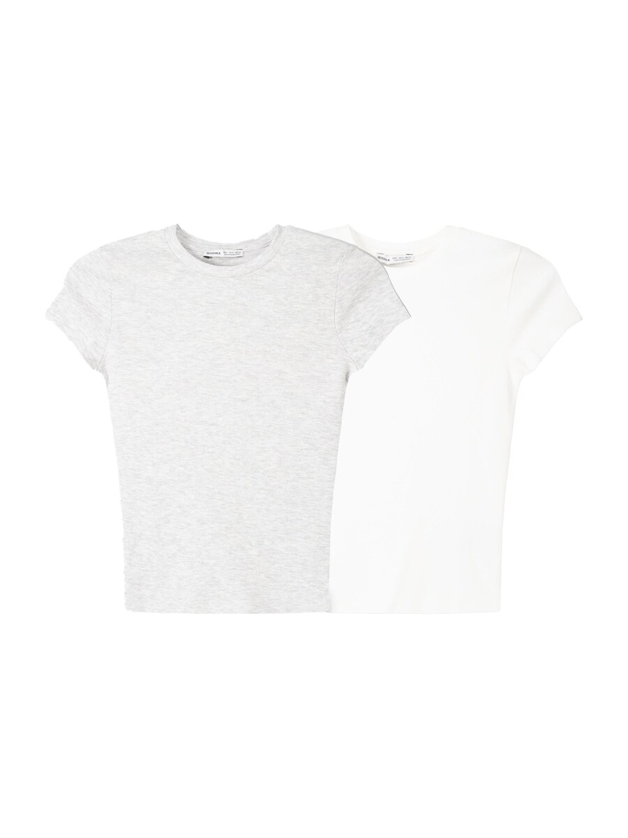 

Рубашка Bershka, цвет Light grey/White