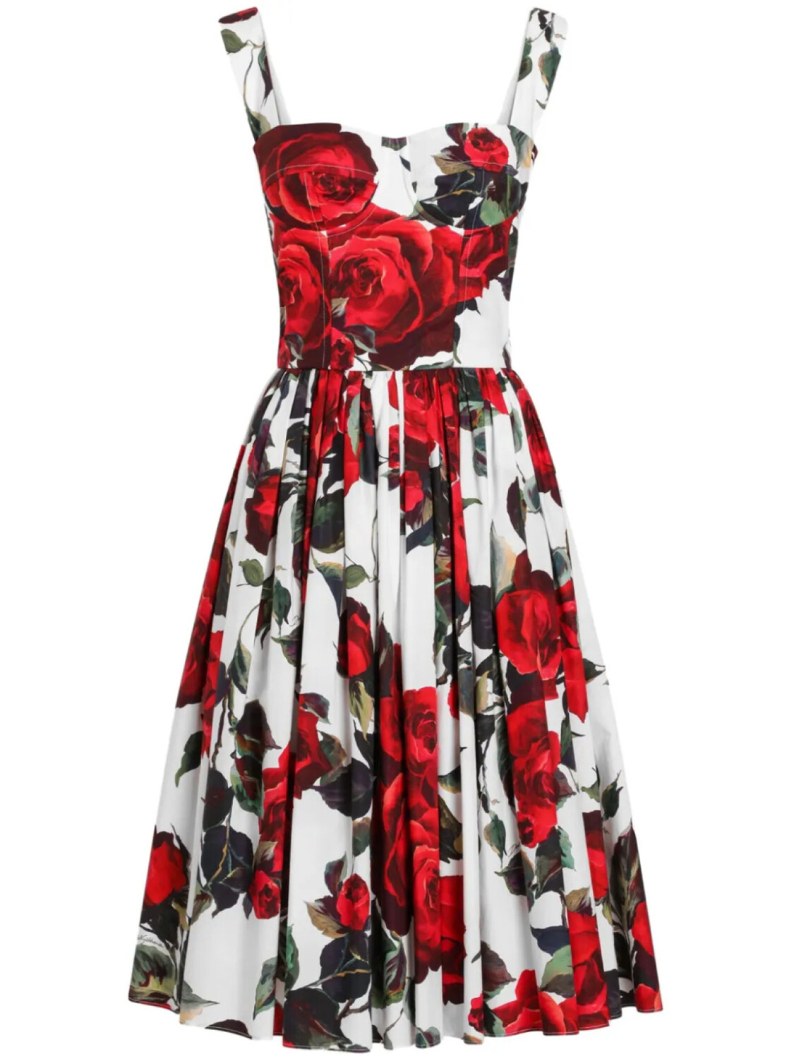 

Dolce & Gabbana платье миди с цветочным принтом, белый