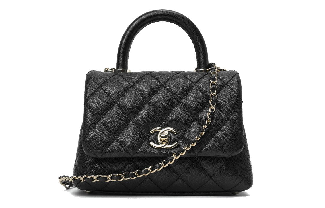 CHANEL Сумка через плечо мини women's black, Coco Handle, Gold Metal, Grain Calfskin — фото 2