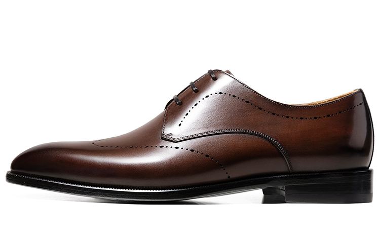 

Британский стиль деловые туфли дерби из телячьей кожи мужские лакированные THOM WILLS, темно-коричневый