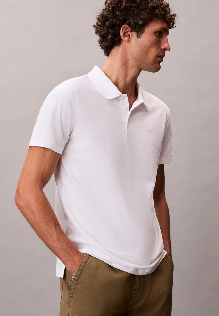 Поло, Slim Fit, Calvin Klein Sport, ярко-белый — фото 4