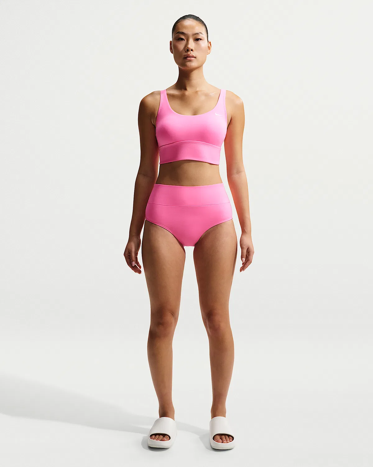 Женские плавки Nike Swim Effortless Essential с высокой талией, Pink Glow