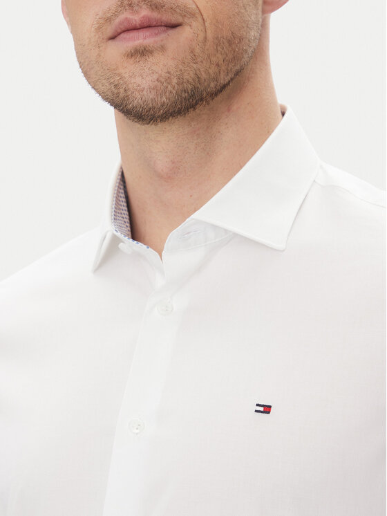 Рубашка облегающего кроя MW0MW39279 Tommy Hilfiger, белый — фото 4