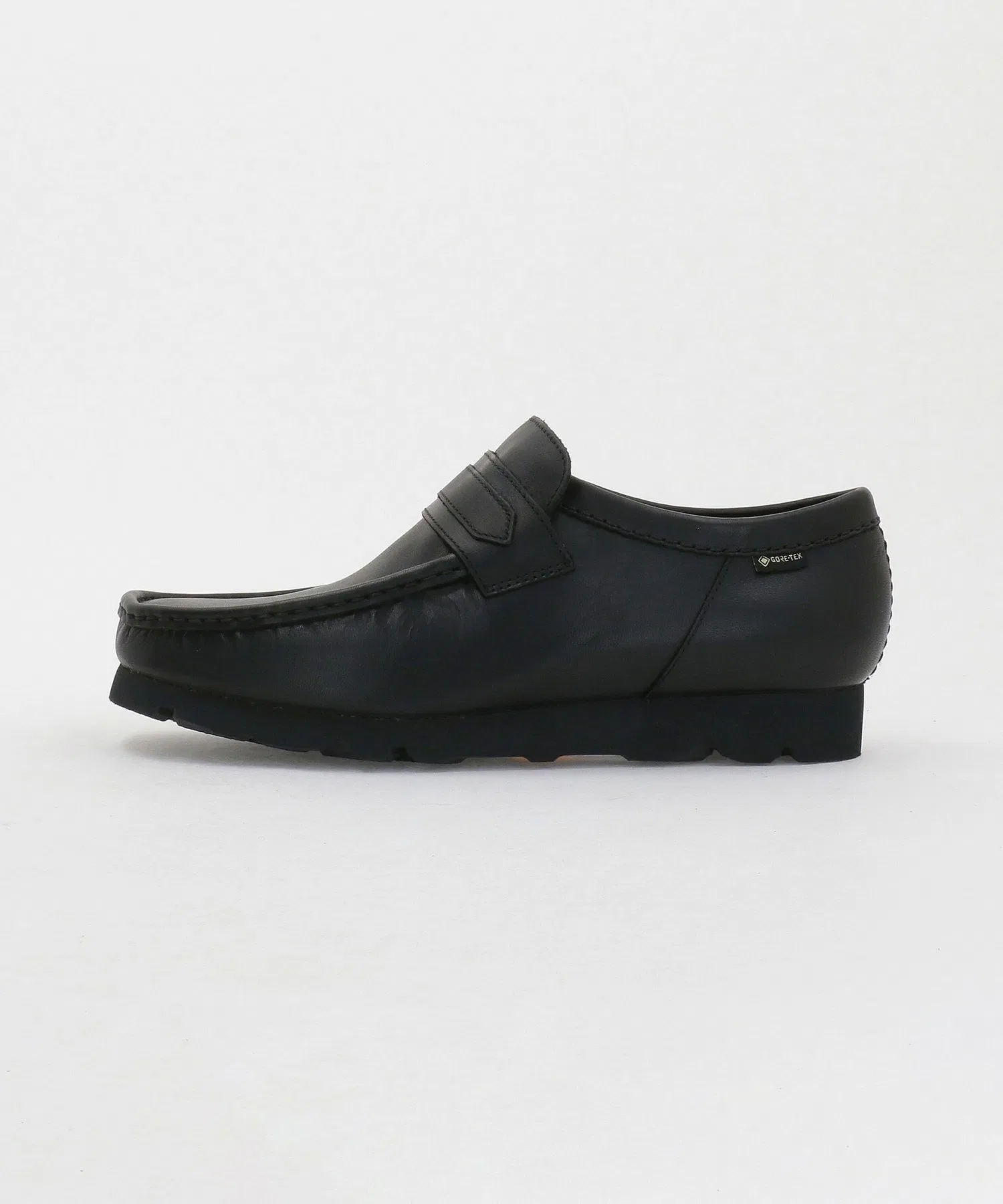 Мужские кожаные лоферы Clarks Originals Wallabee Loafer GORE-TEX чёрные