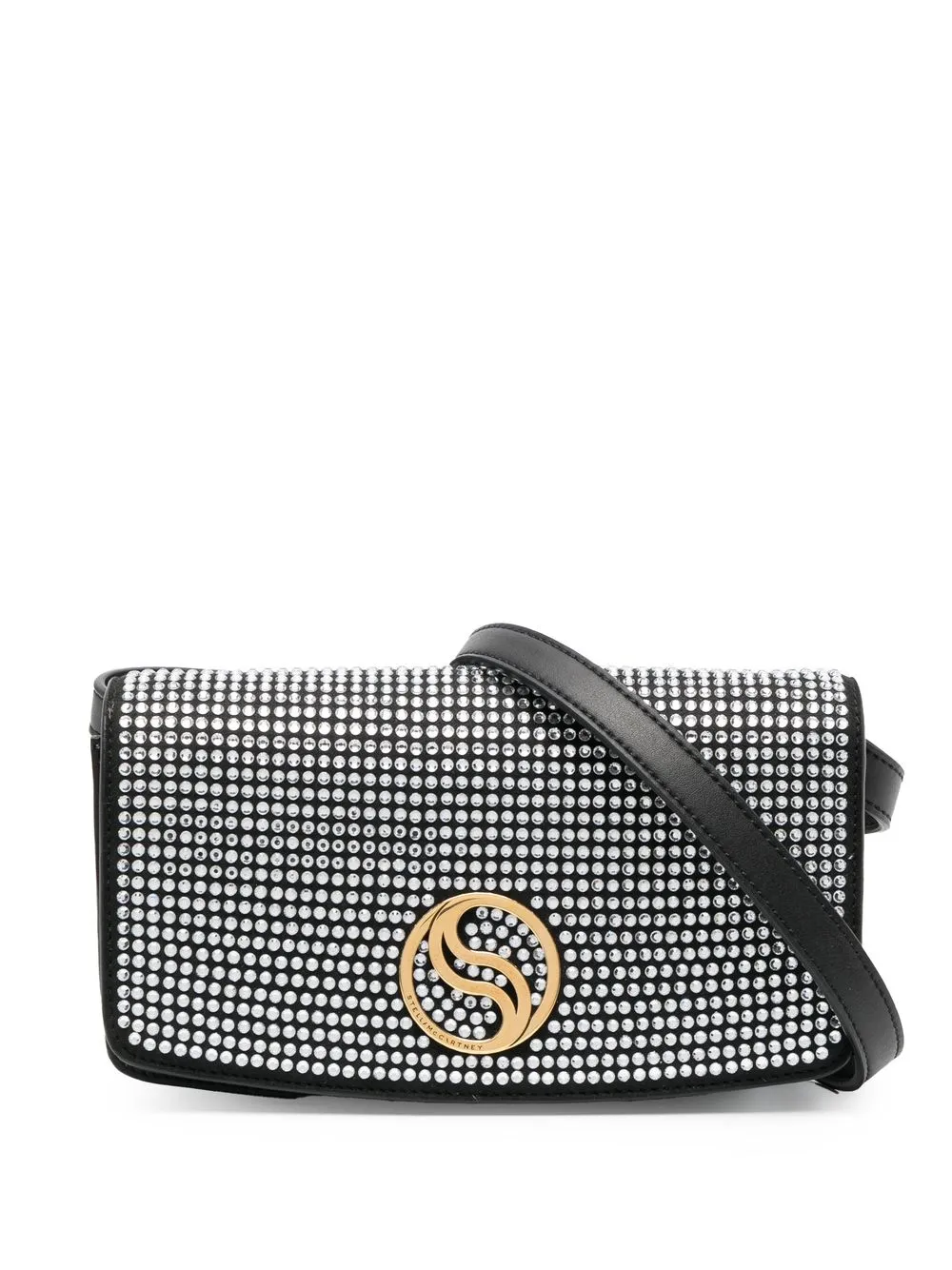 

Сумка через плечо S-Wave с кристаллами STELLA MCCARTNEY, черный
