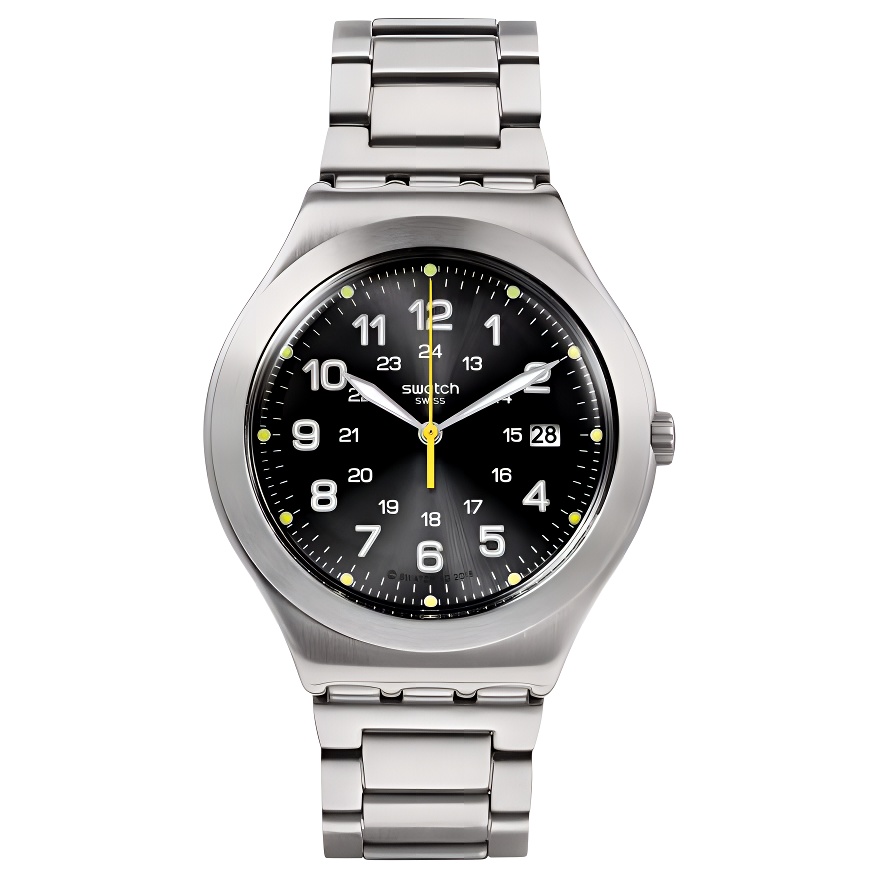 

SWATCH Часы Quartz Movement Men's Watch Watch 41mm Black Dial Stainless Steel Case Stainless Steel Watchband, Black Dial
