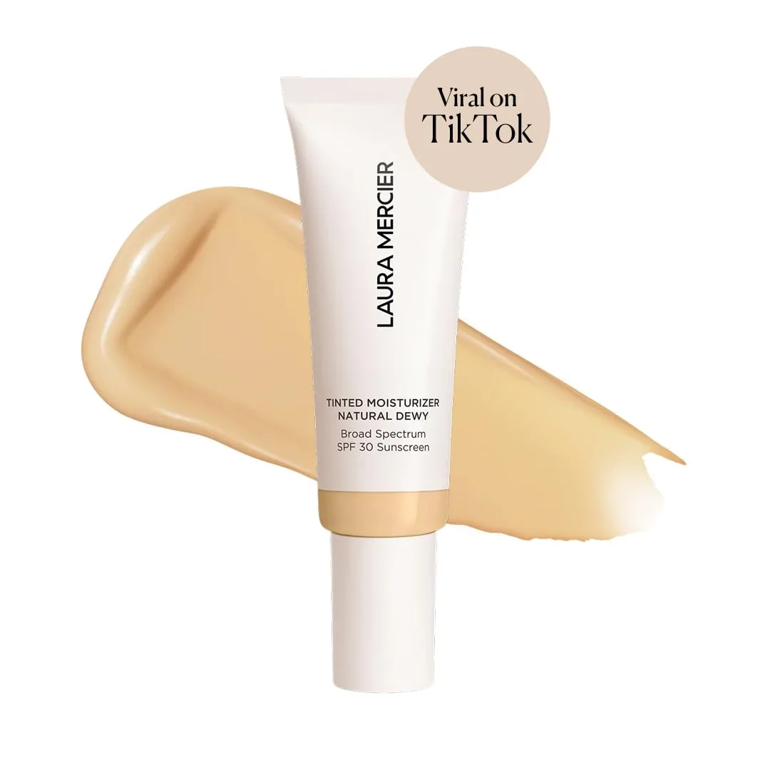 Laura Mercier тонирующий увлажняющий крем Natural Dewy SPF 30, 24-часовая гидратация, оттенок 1W Blonde и рассыпчатая пудра Translucent Loose Talc-Free Setting Powder Ultra-Blur с гиалуроновой кислотой, оттенок Translucent, набор — фото 2