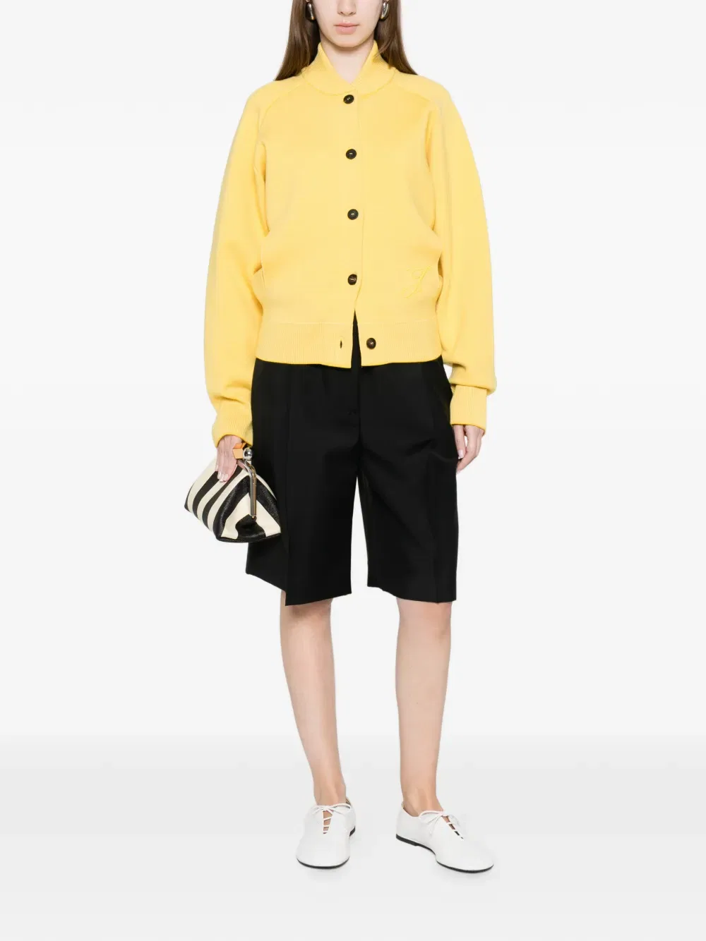 Кардиган с вышитыми пуговицами Levande Jacquemus, желтый — фото 2