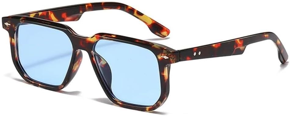 

Солнцезащитные очки конфетных цветов для женщин и мужчин с заклепками, защита от УФ-излучения UV400, для занятий спортом на открытом воздухе, бега и езды на велосипеде Generic, Leopard Blue