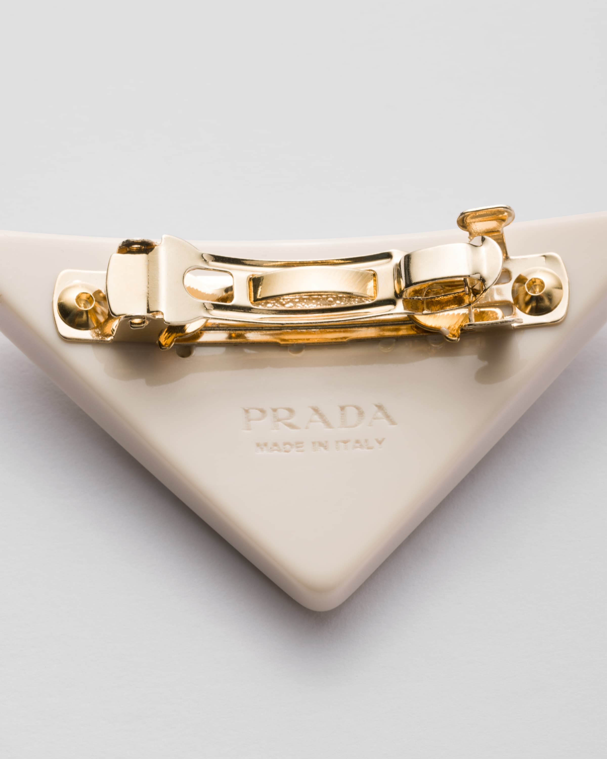 Заколка для волос из плексигласа Prada, айвори — фото 2