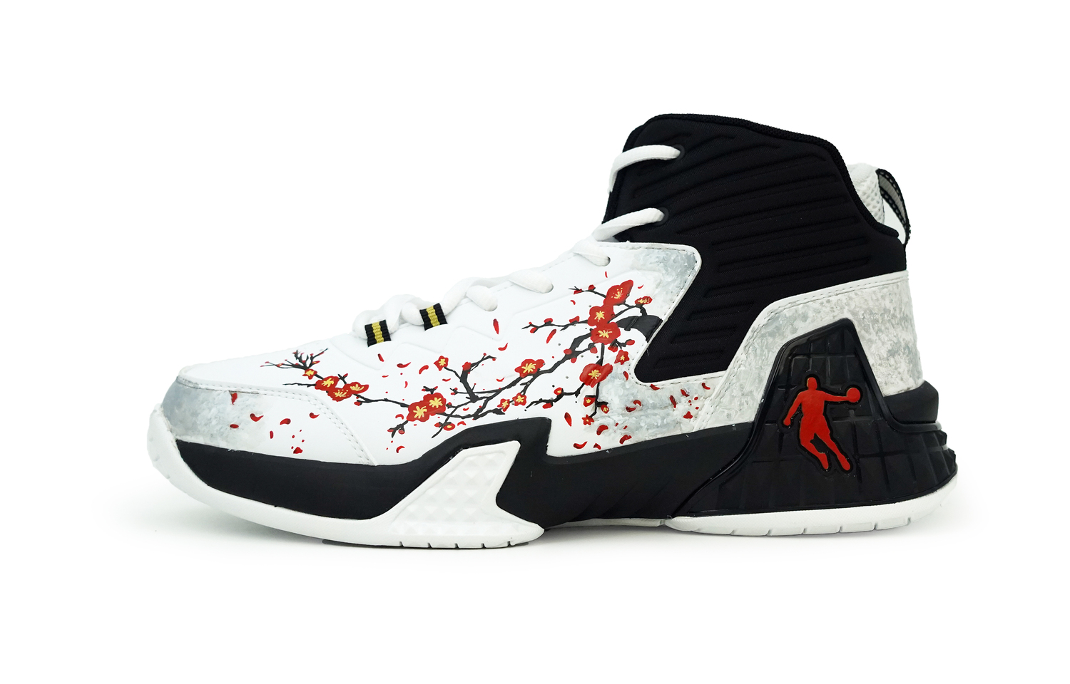 

QIAODAN Grinding 1 Cushioning Anti-Slip And Wear-Resistant High-Top Basketball Shoes Men's Black White