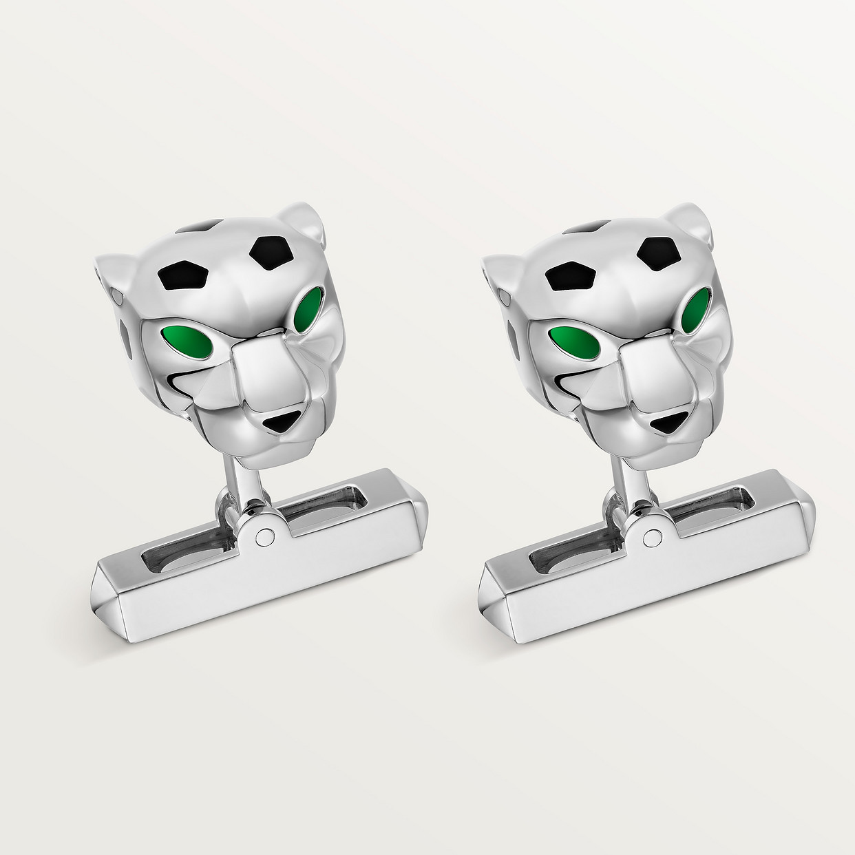 

Запонки Cartier Boutons de manchettes Panthère de Cartier, цельное серебро