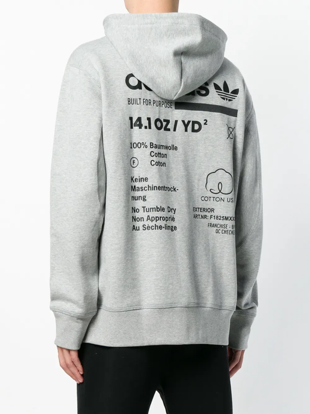 Толстовка Kaval на молнии Adidas, серый — фото 4