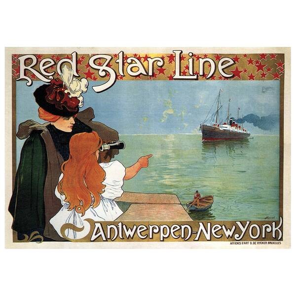 

Картина на холсте LegendArte Red Star Line, многоцветный