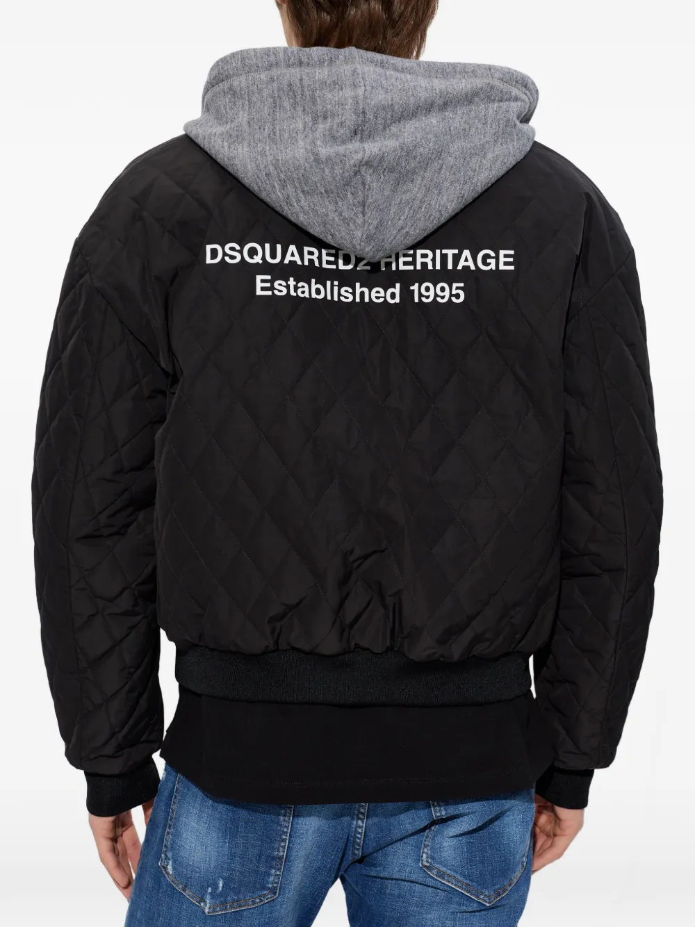 Стеганая бомбер-куртка с капюшоном Dsquared2, черный — фото 4