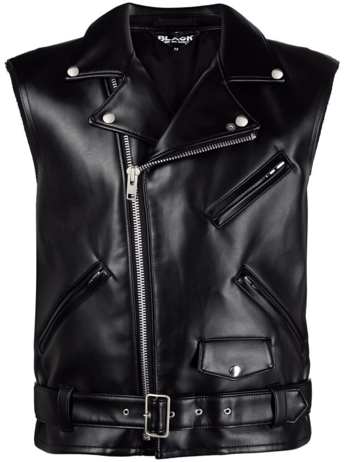 

Байкерская куртка без рукавов с поясом Black Comme Des Garçons, черный