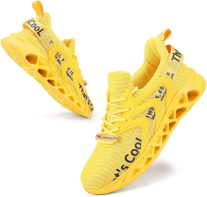 

Мужские кроссовки для спорта, тенниса и прогулок, дышащие и легкие беговые кроссовки Missletty, желтый