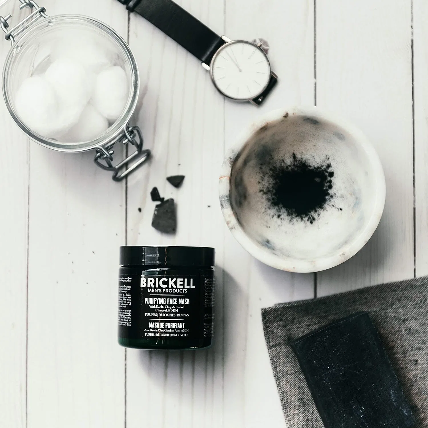 Маска для лица Brickell Men's Products — Мужская очищающая с активированным углем и каолиновой глиной от — фото 4