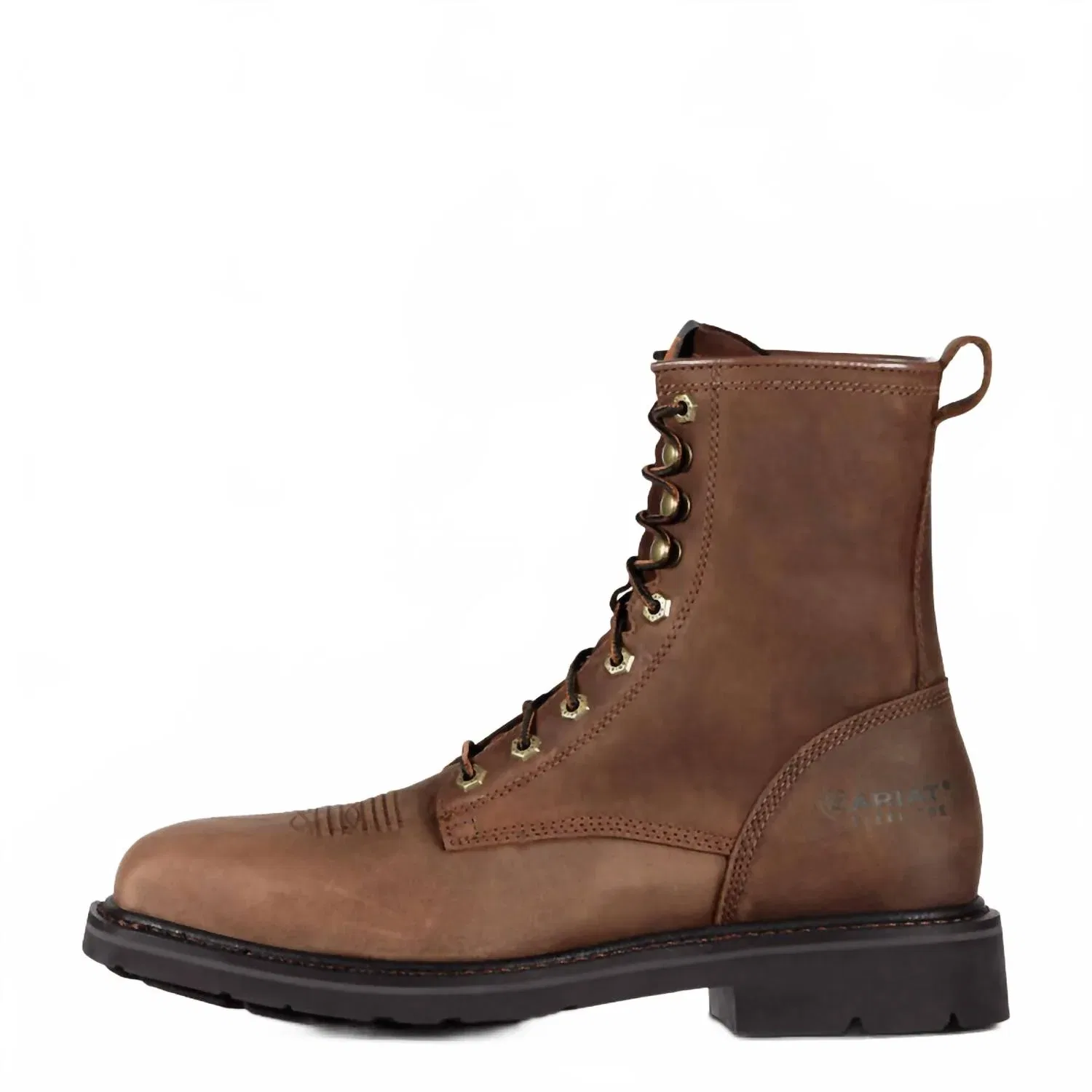 ARIAT Мужские рабочие ботинки Cascade 8 дюймов с широким квадратным носком и стальным защитным носком, коричневого цвета — фото 2