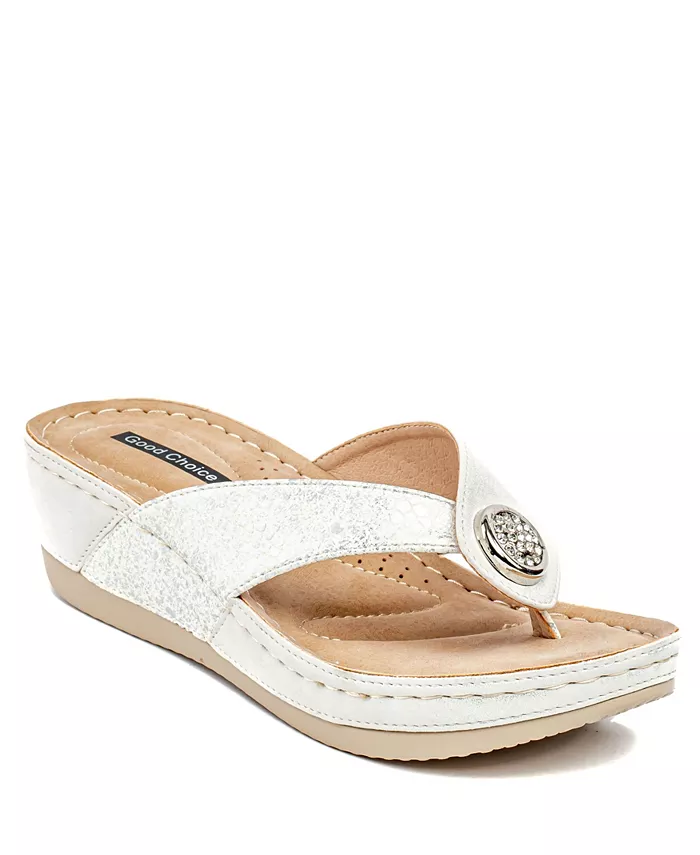 Женские босоножки на танкетке Dafni Thong Comfort Gc Shoes, белый