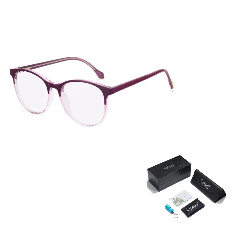 

CYXUS Овальные очки для компьютера унисекс, Purple Frame with Purple Gradient Lens T05