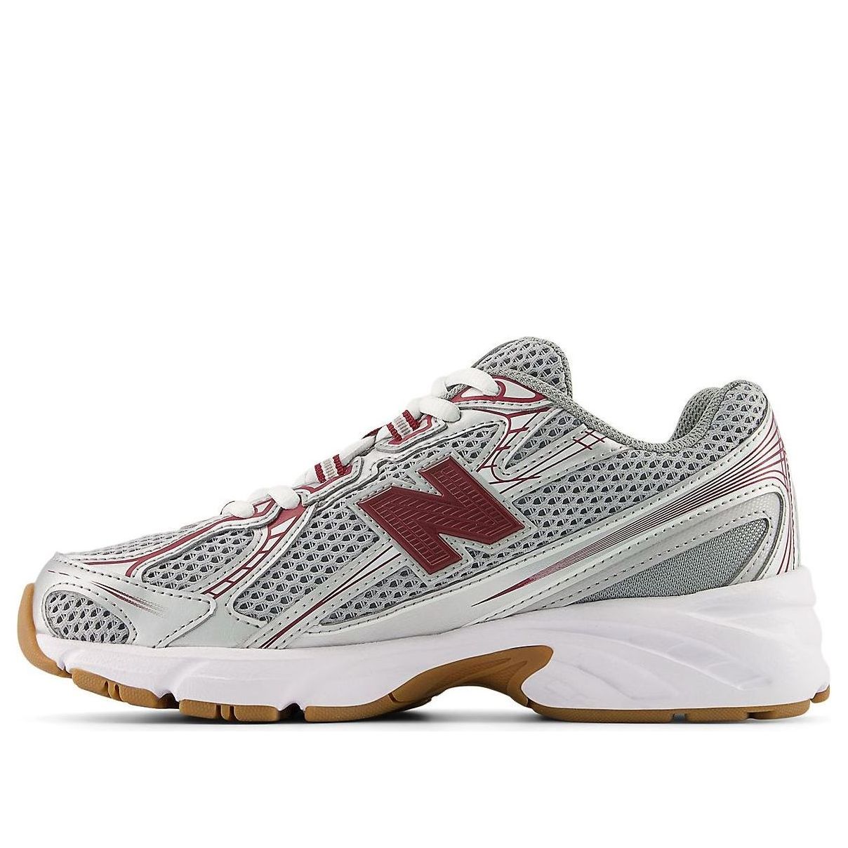 (GS) New Balance 740 'Silver Metallic Monarch Burgundy'