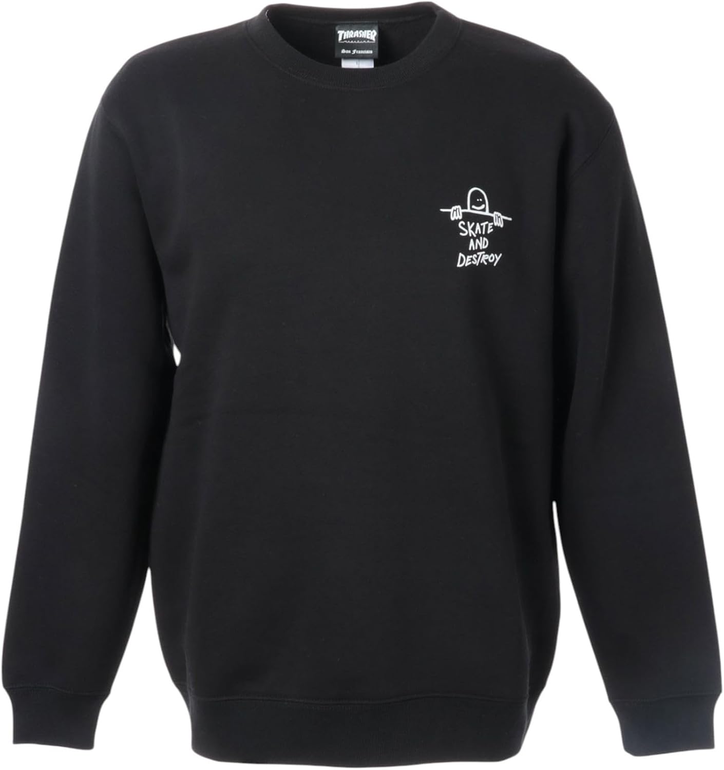 

Мужская толстовка с круглым вырезом Thrasher TH94601 / SK8 & DESTROY CREW (с логотипом бренда) Классическая модель, черный