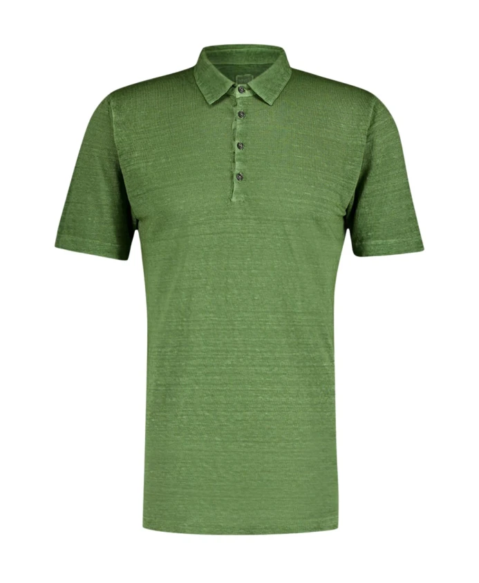 

Зеленая льняная рубашка поло 120% Lino, зеленый