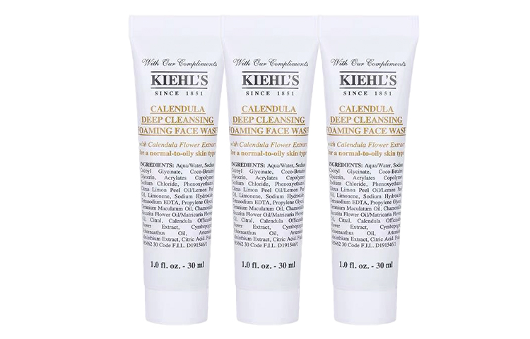

Kiehl's KEYANSHI Marigold очищающий гель, пробник, прозрачный гель, дорожный размер, увлажняющий и питающий, 30мл*3