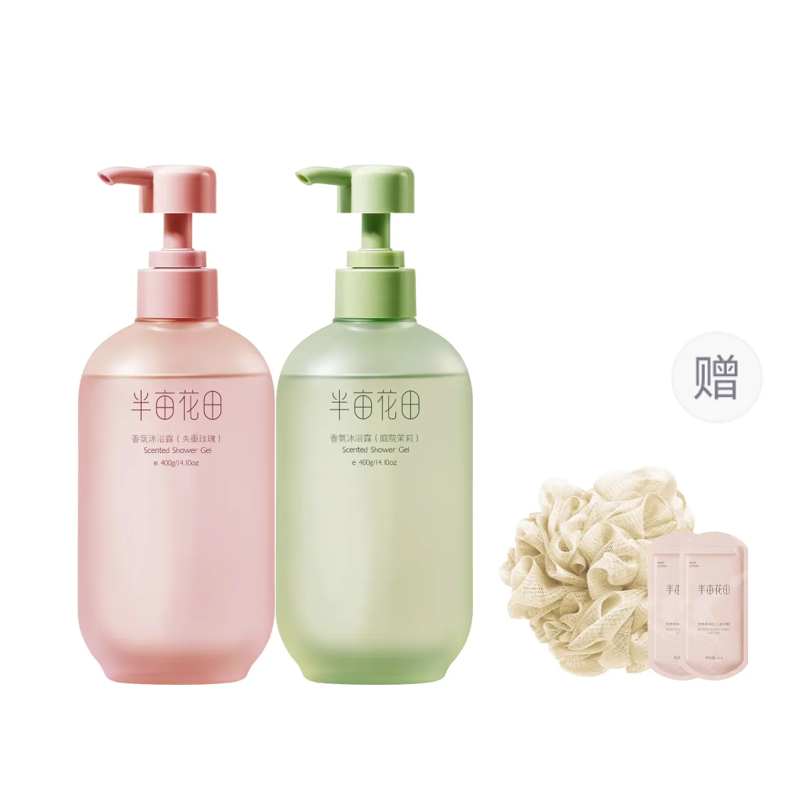 LITTLE DREAM GARDEN Ароматизированный гель для душа с увлажняющим эффектом, 400 г, Rose 400g + jasmine 400g