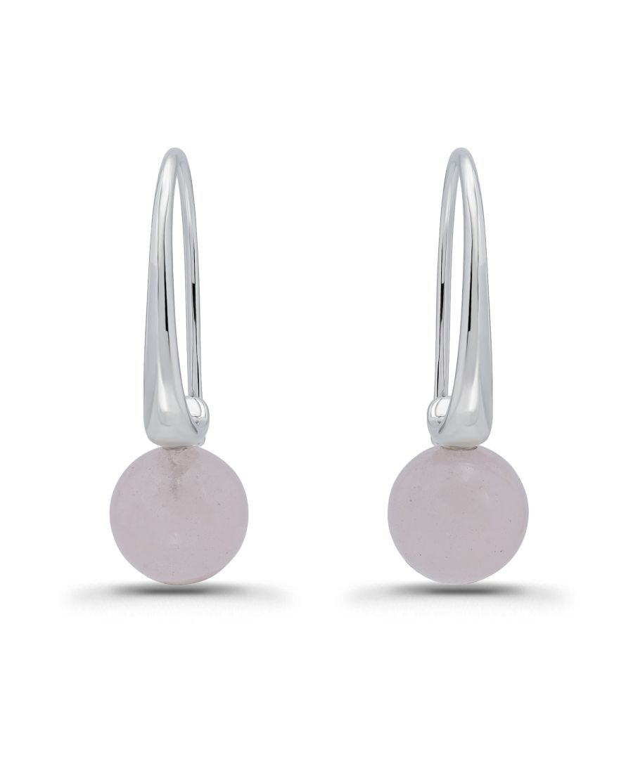 

Серебряные серьги-крючки с жесткой застежкой Macy's, Silver/Rose Quartz