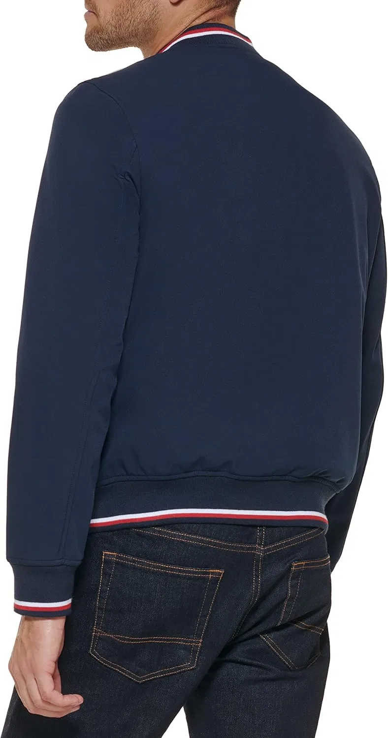 Легкая мужская куртка-бомбер Tommy Hilfiger из ребристой вязки — фото 2