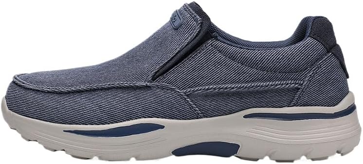 

Мужские повседневные лоферы из канвы - однотонные слипоны с дышащей сетчатой подкладкой, подошва из ЭВА, для спорта и ежедневной носки Hhhchpm, синий