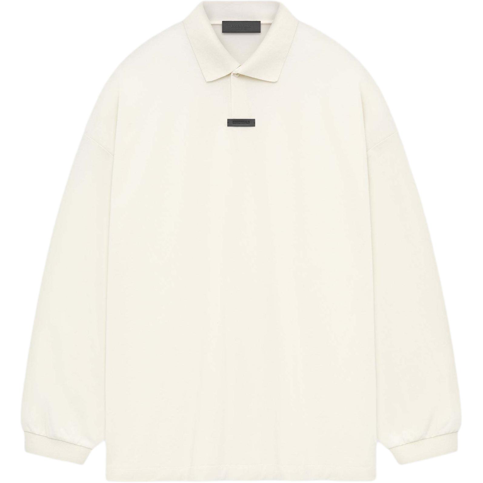 

Поло с длинным рукавом из пике Fear Of God Essentials, Ivory White/SHELL