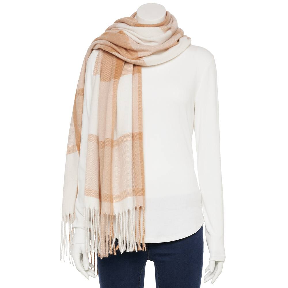 

Женский продолговатый клетчатый шарф Sonoma Goods For Life, цвет Tan Mila Plaid