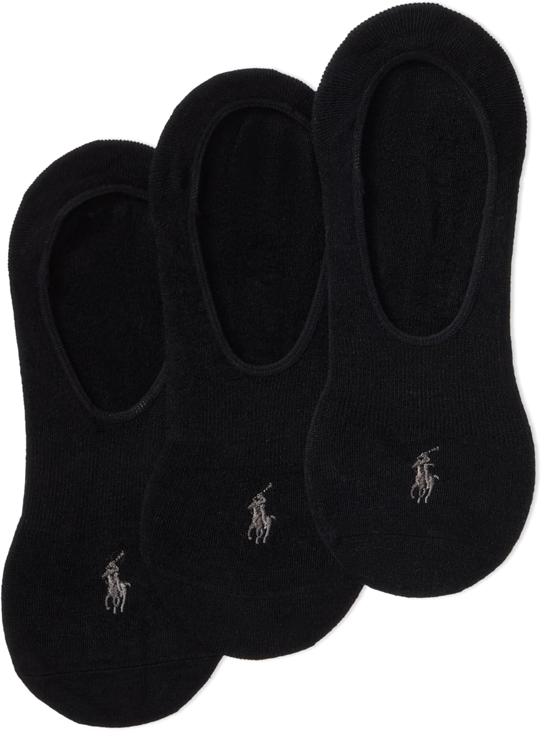 

Polo Ralph Lauren Men's Dress Liner Socks - 3 Pair Pack - Lightweight Cotton Comfort with Non-Slip Heel, Black