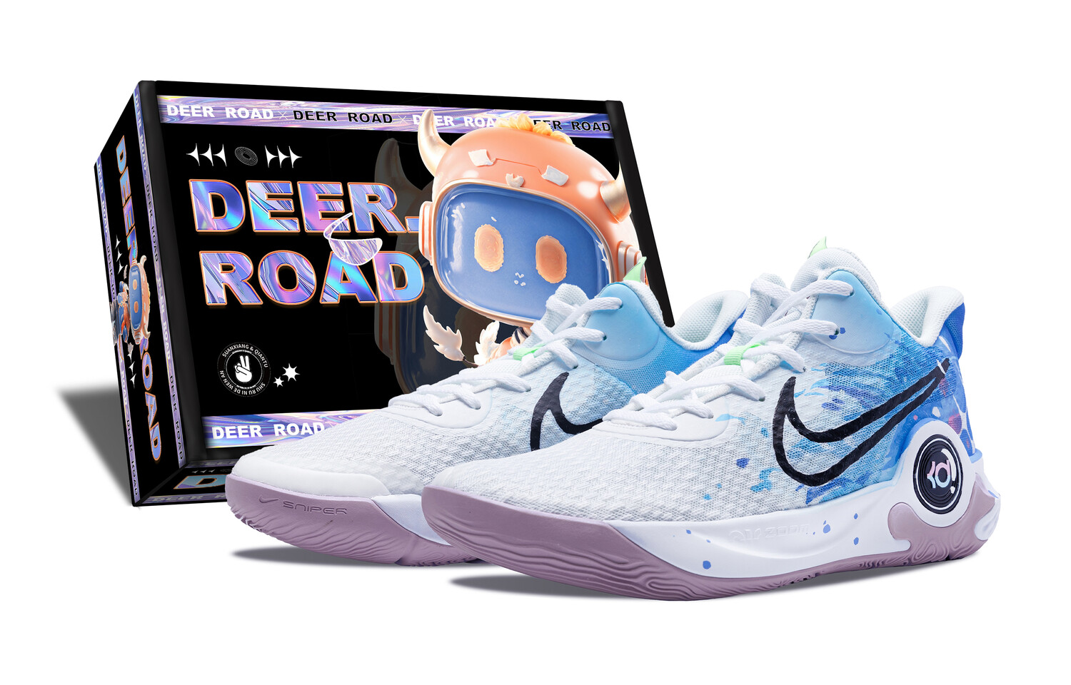 

Кроссовки Nike KD Trey 5 IX Vintage Basketball Shoes Unisex Mid-top White/blue, синий/белый