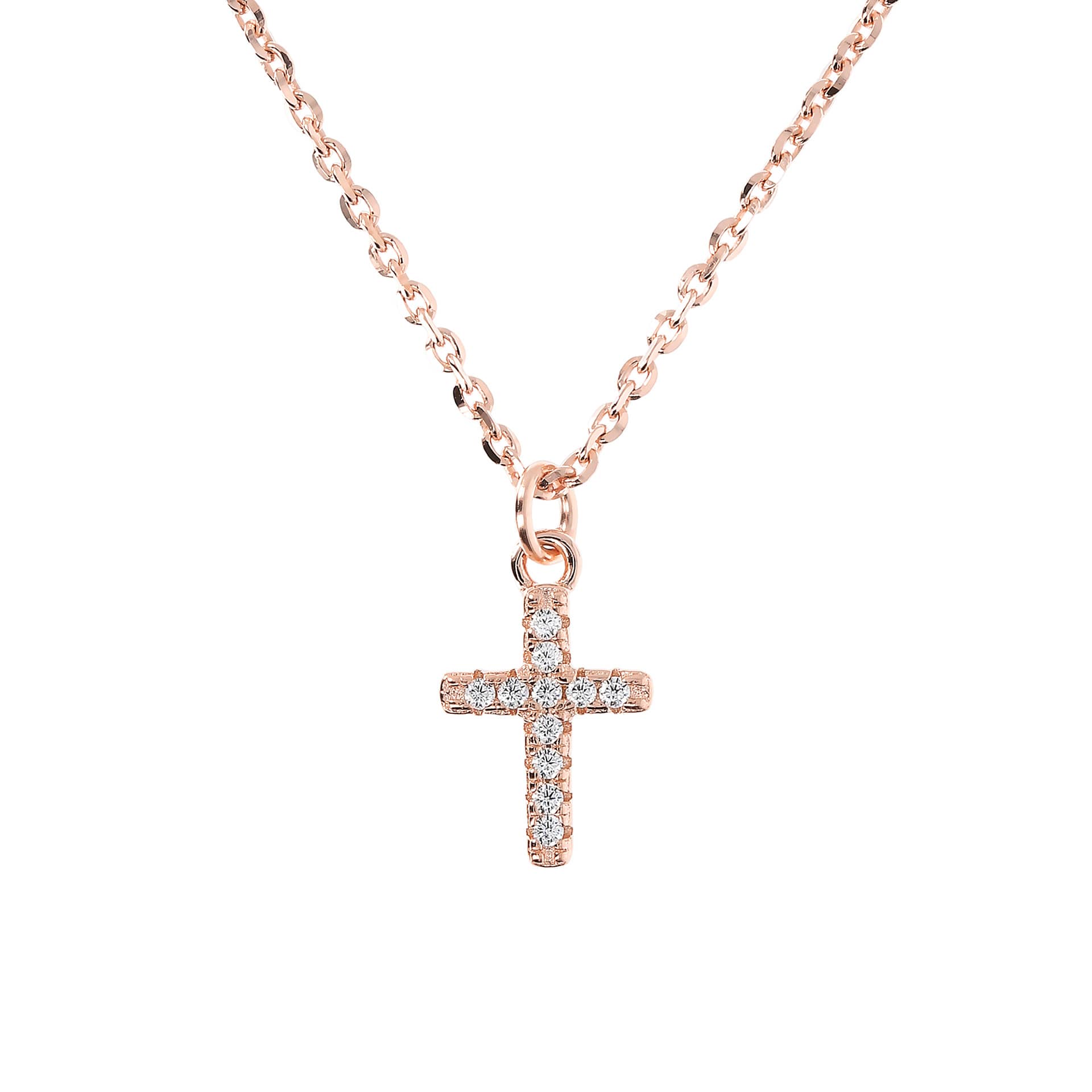 

Autentica - миниатюрный кулон-крест с цепочкой Autentica, розовый