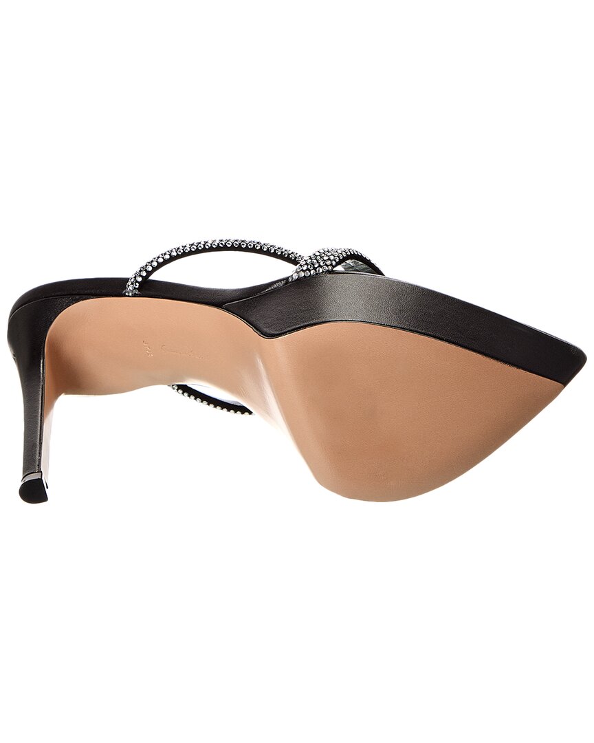 Gianvito Rossi Cannes 85 Leather Platform Sandal, черный — фото 4