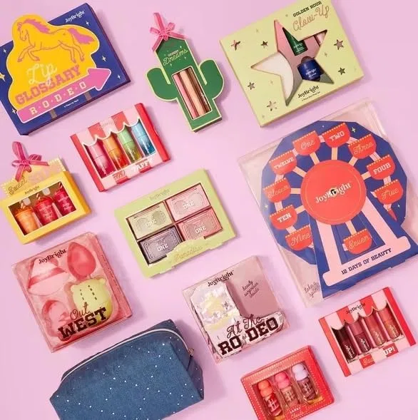 Набор косметики JoyBright 12 Days of Beauty ULTA розовый и голубой — фото 4