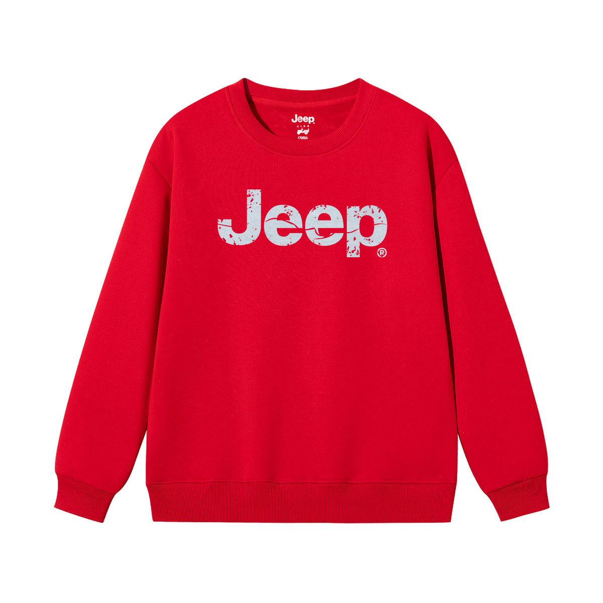 

Детская толстовка с круглым вырезом утолщенная Jeep, new year красный fleece-lined