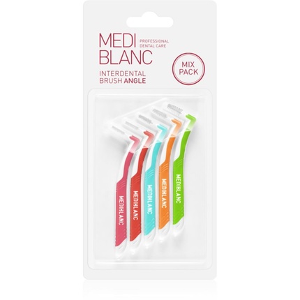 

Набор для чистки межзубных промежутков Pick-Brush Angle, 5 зубцов и 5 щеток Mediblanc